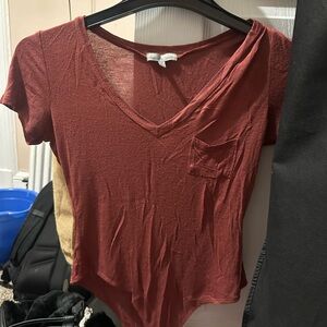 Women's V-Neck Rust Top